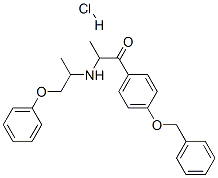 2-[(1-methyl-2-phenoxyethyl)amino]-1-[4-(phenylmethoxy)phenyl]propan-1-one hydrochloride 구조식 이미지