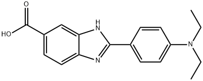 2-(4-디에틸아미노페닐)-1H-벤즈이미다졸-5-카르복실산 구조식 이미지