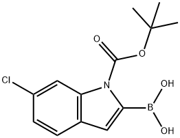 1-(TERT-BUTOXYCARBONYL)-6-CHLORO-1H-INDOL-2-YLBORONIC ACID 구조식 이미지