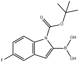 1-Вос-5-фториндол-2-бороновой кислоты структурированное изображение