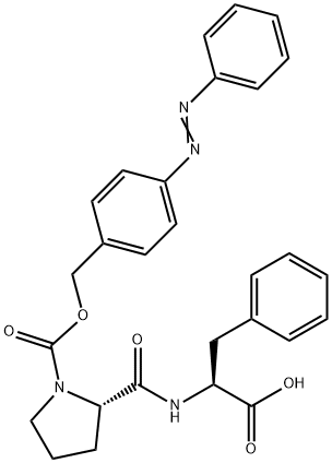 3-페닐-N-[1-[[[4-(페닐아조)페닐]메톡시]카르보닐]-L-프롤릴]-L-알라닌 구조식 이미지