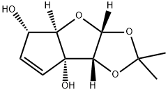 7aH-Cyclopenta[4,5]furo[2,3-d]-1,3-dioxole-5,7a-diol, 3a,4a,5,7b-tetrahydro-2,2-dimethyl-, (3aR,4aR,5S,7aR,7bR)- (9CI) 구조식 이미지