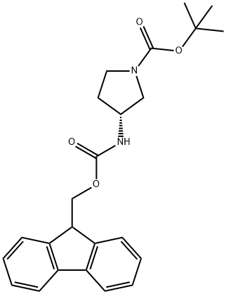 (R)-(-)-N-BOC-3-N-FMOC-AMINOPYRROLIDINE& 구조식 이미지