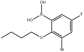 3-BROMO-2-BUTOXY-5-FLUOROPHENYLBORONIC Structure