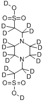 PIPERAZINE-N,N'-BIS(2-ETHANESULFONIC ACID)-D18 Structure