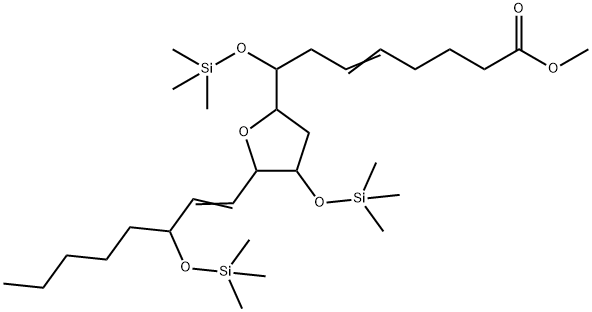 8-[Tetrahydro-4-[(trimethylsilyl)oxy]-5-[3-[(trimethylsilyl)oxy]-1-octenyl]furan-2-yl]-8-[(trimethylsilyl)oxy]-5-octenoic acid methyl ester 구조식 이미지