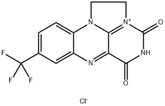 4,6-Dioxo-9-(trifluoromethyl)-2,4,5,6-tetrahydro-1H-benzo[g]imidazo[1,2,3-ij]pteridin-12-ium chlo 구조식 이미지