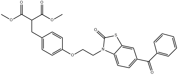 [[4-[2-(6-Benzoyl-2-oxo-3(2H)-benzothiazolyl)ethoxy]phenyl]methyl]-1,3-propanedioicaciddimethylester 구조식 이미지