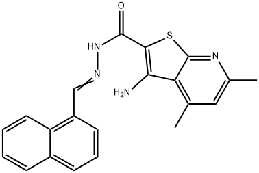 3-AMino-4,6-diMethyl-thieno[2,3-b]pyridine-2-carboxylic acid naphthalen-1-yl-Methylene hydrazide Structure