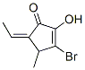 2-Cyclopenten-1-one, 3-bromo-5-ethylidene-2-hydroxy-4-methyl-, (5Z)- (9CI) Structure