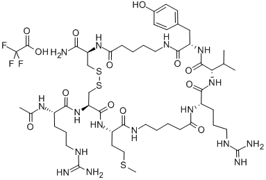 AC-ARG-CYS-MET-5-AMINOPENTANOYL-ARG-VAL-TYR-5-AMINOPENTANOYL-CYS-NH2,(이황화결합)트리플루오로아세테이트 구조식 이미지