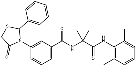 Benzamide, N-[2-[(2,6-dimethylphenyl)amino]-1,1-dimethyl-2-oxoethyl]-3-(4-oxo-2-phenyl-3-thiazolidinyl)- (9CI) Structure