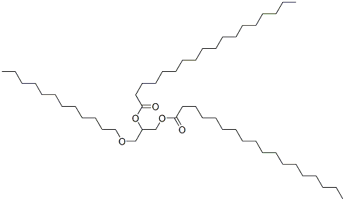 1,2,3-Propanetriyl=1-laurate 2,3-distearate Structure