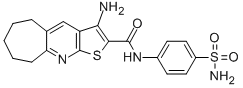 3-amino-N-[4-(aminosulfonyl)phenyl]-6,7,8,9-tetrahydro-5H-cyclohepta[b]thieno[3,2-e]pyridine-2-carboxamide Structure