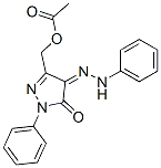 3-(Acetyloxymethyl)-1-phenyl-4-(2-phenylhydrazono)-1H-pyrazole-5(4H)-one 구조식 이미지