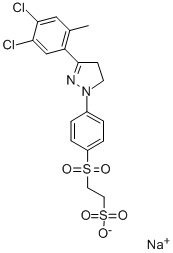 sodium 2-[[4-[3-(4,5-dichloro-2-methylphenyl)-4,5-dihydro-1H-pyrazol-1-yl]phenyl]sulphonyl]ethanesulphonate Structure