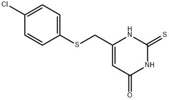 6-{[(4-chlorophenyl)thio]methyl}-2-mercaptopyrimidin-4(3H)-one 구조식 이미지