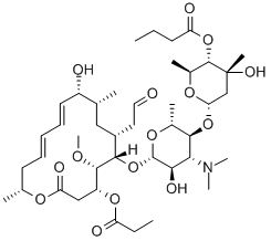 Leucomycin V 4''-butanoate 3-propanoate Structure