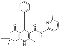 2,7,7-trimethyl-N-(6-methyl-2-pyridinyl)-5-oxo-4-phenyl-1,4,5,6,7,8-hexahydro-3-quinolinecarboxamide 구조식 이미지