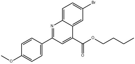 부틸6-브로모-2-(4-메톡시페닐)-4-퀴놀린카르복실레이트 구조식 이미지