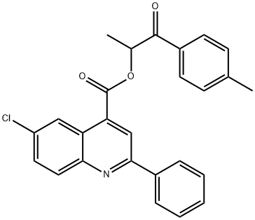 1-methyl-2-(4-methylphenyl)-2-oxoethyl 6-chloro-2-phenyl-4-quinolinecarboxylate 구조식 이미지