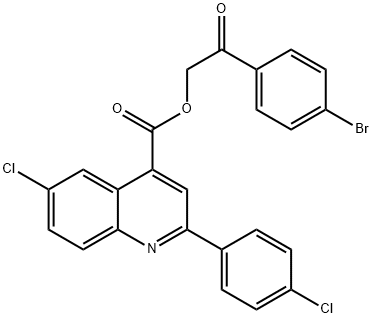 2-(4-bromophenyl)-2-oxoethyl 6-chloro-2-(4-chlorophenyl)-4-quinolinecarboxylate 구조식 이미지