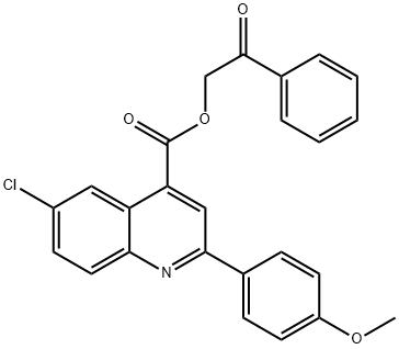 2-oxo-2-phenylethyl 6-chloro-2-(4-methoxyphenyl)-4-quinolinecarboxylate Structure