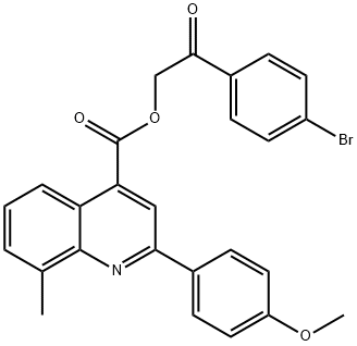 2-(4-bromophenyl)-2-oxoethyl 2-(4-methoxyphenyl)-8-methyl-4-quinolinecarboxylate 구조식 이미지