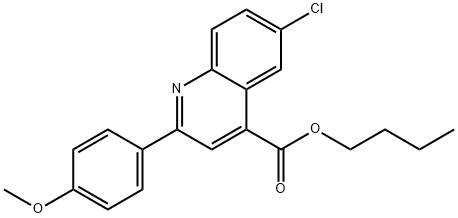 부틸6-클로로-2-(4-메톡시페닐)-4-퀴놀린카르복실레이트 구조식 이미지