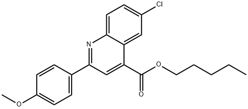 펜틸6-클로로-2-(4-메톡시페닐)-4-퀴놀린카르복실레이트 구조식 이미지