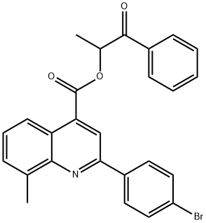 1-methyl-2-oxo-2-phenylethyl 2-(4-bromophenyl)-8-methyl-4-quinolinecarboxylate Structure