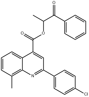 1-methyl-2-oxo-2-phenylethyl 2-(4-chlorophenyl)-8-methyl-4-quinolinecarboxylate Structure