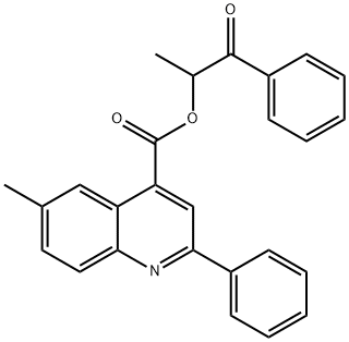 1-methyl-2-oxo-2-phenylethyl 6-methyl-2-phenyl-4-quinolinecarboxylate 구조식 이미지