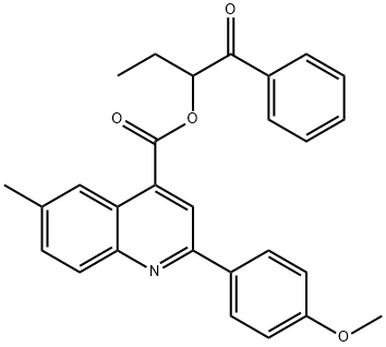 1-benzoylpropyl 2-(4-methoxyphenyl)-6-methyl-4-quinolinecarboxylate Structure