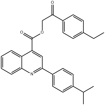 2-(4-ethylphenyl)-2-oxoethyl 2-(4-isopropylphenyl)-4-quinolinecarboxylate 구조식 이미지