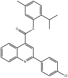 2-isopropyl-5-methylphenyl 2-(4-chlorophenyl)-4-quinolinecarboxylate Structure