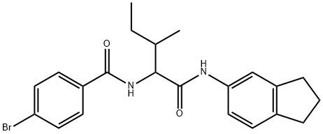 Benzamide, 4-bromo-N-[1-[[(2,3-dihydro-1H-inden-5-yl)amino]carbonyl]-2-methylbutyl]- (9CI) 구조식 이미지