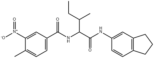 Benzamide, N-[1-[[(2,3-dihydro-1H-inden-5-yl)amino]carbonyl]-2-methylbutyl]-4-methyl-3-nitro- (9CI) Structure