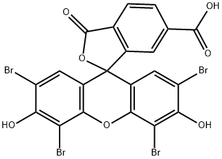 2',4',5',7'-Tetrabromo-3',6'-dihydroxy-3-oxo-3H-spiro-[isobenzofuran-1,9'-xanthene]-6-carboxylic  구조식 이미지