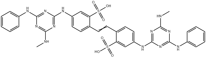 4,4'-bis[[6-anilino-4-(methylamino)-1,3,5-triazin-2-yl]amino]stilbene-2,2'-disulphonic acid Structure