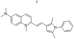 6-(dimethylamino)-2-[2-(2,5-dimethyl-1-phenyl-1H-pyrrol-3-yl)vinyl]-1-methylquinolinium iodide Structure