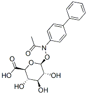 베타-D-글루코피라누론산,1-((아세틸(1,1'-비페닐)-4-일아미노)옥시)-1-데옥시- 구조식 이미지