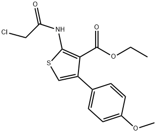 2-(2-CHLORO-ACETYLAMINO)-4-(4-METHOXY-PHENYL)-THIOPHENE-3-카르복실산에틸에스테르 구조식 이미지