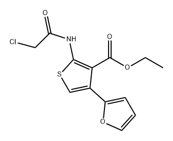 3-THIOPHENECARBOXYLIC ACID, 2-[(2-CHLOROACETYL)AMINO]-4-(2-FURANYL)-, ETHYL ESTER Structure