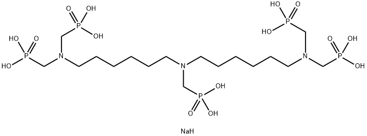 Bis(hexamethylene)triaminopenta(methylene-phosphonic acid) 구조식 이미지