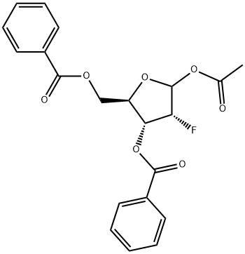 D-RIBOFURANOSE, 2-DEOXY-2-FLUORO-1-ACETATE 3,5-DIBENZOATE Structure