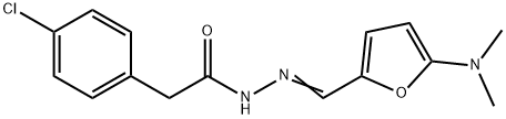 Benzeneacetic  acid,  4-chloro-,  [[5-(dimethylamino)-2-furanyl]methylene]hydrazide  (9CI) Structure