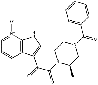 4-BENZOYL-2-METHYL-1-[(7-OXIDO-1H-PYRROLO[2,3-B] PYRIDIN-3-YL)OXOACETYL]-PIPERAZINE 구조식 이미지