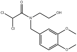 Acetamide, 2,2-dichloro-N-[(3,4-dimethoxyphenyl)methyl]-N-(2-hydroxyethyl)- 구조식 이미지