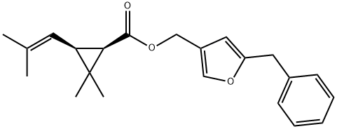 (5-benzyl-2-furyl)methyl (1S,3S)-2,2-dimethyl-3-(2-methylprop-1-enyl)c yclopropane-1-carboxylate Structure